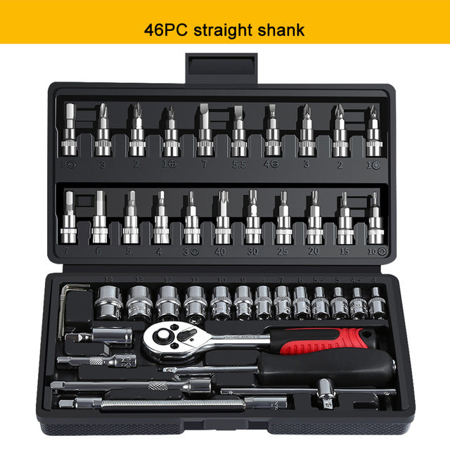 Auto repair tool ratchet quick socket wrench set